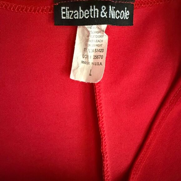 Elizabeth & Nicole Red Accordion Pleated Midi Dress Size L - Picture 10 of 14